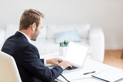 transparent screen professional man in suit using laptop - Download Free Stock Videos Pikwizard.com