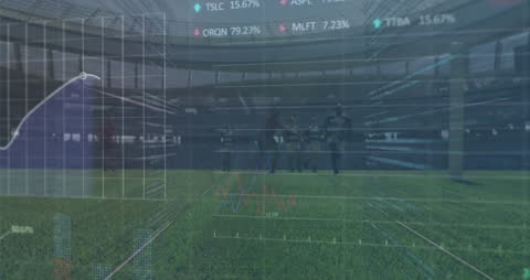 Sports Field with Digital Technology Overlay and Data Analytics