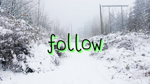 Winter Pathway with 'Follow' Text Overlay