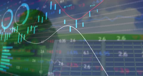 Financial Analysis with Solar Energy Concept Illustration