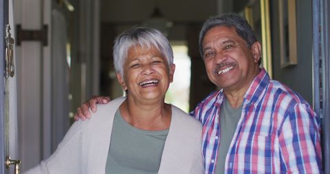Senior Couple Smiling Together at Home