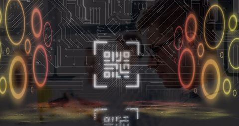 QR Code Overlaid on Network and Circuit Boards Illustrating Modern Technology - Download Free Stock Images Pikwizard.com