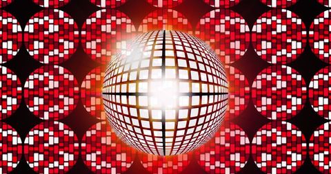 Illuminated Disco Ball Over Retro Light Pattern - Download Free Stock Images Pikwizard.com