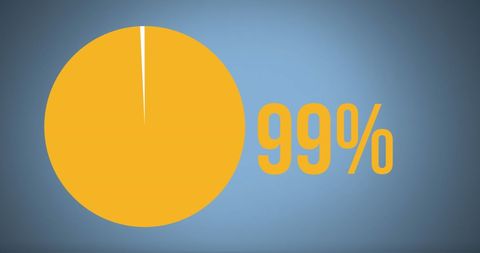 99% pie chart illustration over blue background - Download Free Stock Images Pikwizard.com