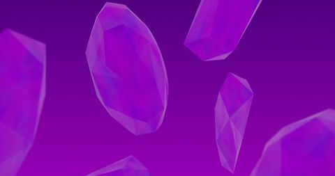 Abstract Colorful Crystal Shapes on Vivid Purple Background