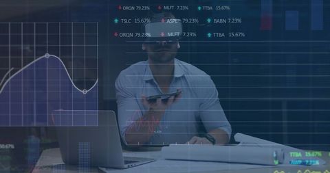 Businessman Analyzing Financial Data with VR Technology in Office - Download Free Stock Images Pikwizard.com