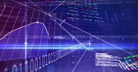 Digital Data Analysis Interface with Financial Graphs and Codes - Download Free Stock Images Pikwizard.com