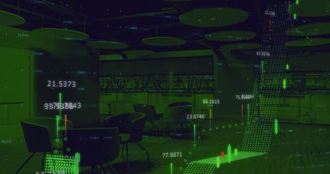 financial data overlay in office environment - Download Free Stock Images Pikwizard.com