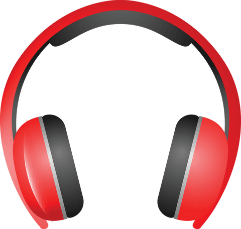sleek red and black headphones isolated on transparent background - Download Free Stock Videos Pikwizard.com