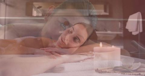 Peaceful Woman Experiencing Tranquil Spa Massage