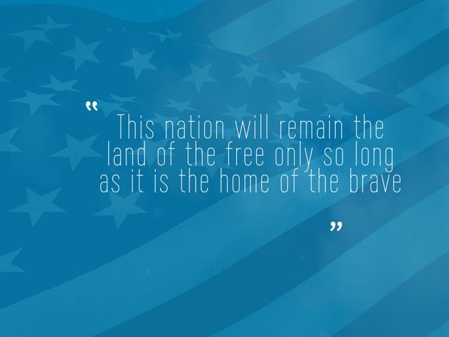 Image featuring an inspirational quote on a backdrop of the American flag. Perfect for use in national event programs, patriotic celebrations, commemorative posts, social media graphics, and educational materials. Ideal for evoking a sense of American pride and unity.