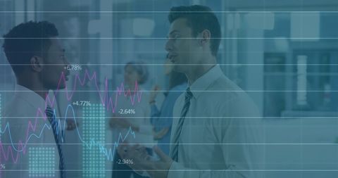 Diverse Business Executives Discussing with Financial Data Overlay - Download Free Stock Images Pikwizard.com