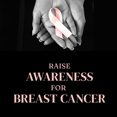 Breast Cancer Awareness with Pink Ribbon in Hands - Download Free Stock Templates Pikwizard.com