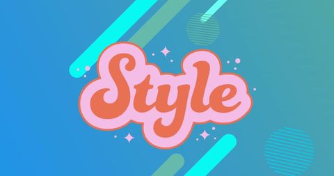 Dynamic retro style text with abstract shapes background