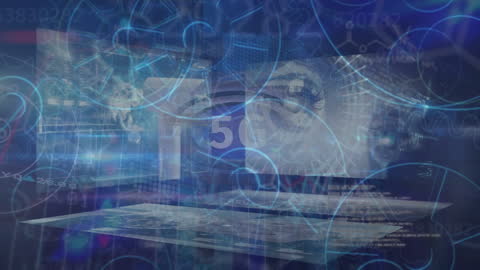 Futuristic 5G Technology and Data Visualization