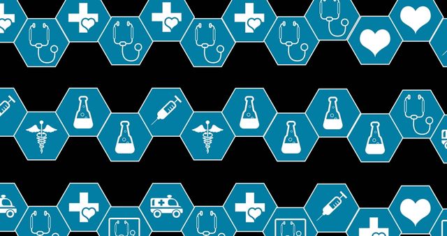 Digitally Generated Medical Icons on Blue Hexagons Highlighting Healthcare Concepts - Download Free Stock Images Pikwizard.com