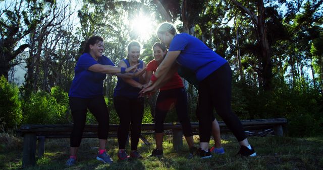 Group of Women Bonding and Celebrating Outdoors During Exercise - Download Free Stock Images Pikwizard.com