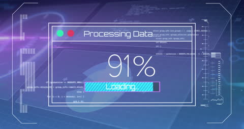Dynamic Digital Interface Displaying Data Processing Status