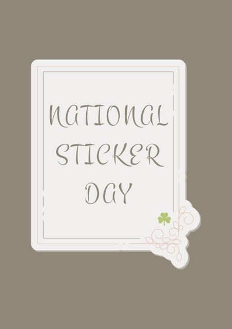 Vector image of national sticker day text against gray background, copy space. national sticker day, reminder, event and vector concept.
