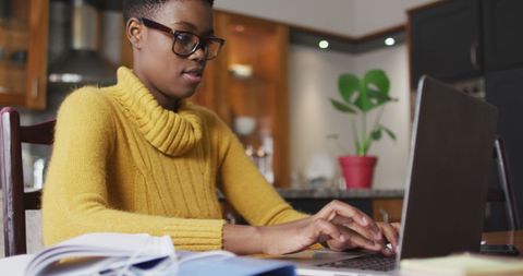 Focused Woman Working Remotely from Cozy Home - Download Free Stock Images Pikwizard.com