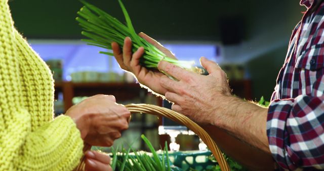 Customers Buying Fresh Green Onions at Farmers Market - Download Free Stock Photos Pikwizard.com