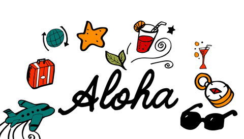 Aloha Travel Symbols Icon on Transparent Background - Download Free Stock Videos Pikwizard.com