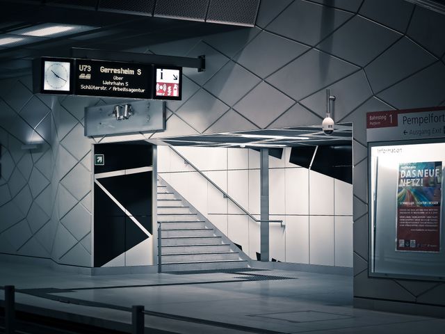 Modern Subway Station Architecture at Night - Download Free Stock Images Pikwizard.com