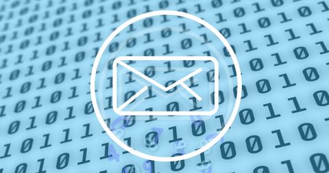 Envelope Icon Over Binary Code Digital Connection Concept - Download Free Stock Images Pikwizard.com