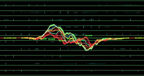 Dynamic Data Graph on Dark Digital Grid Background - Download Free Stock Images Pikwizard.com