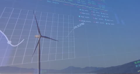 Digital Overlay of Financial Data with Wind Turbine