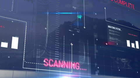 Futuristic Financial Data Processing Over Mountainous Landscape