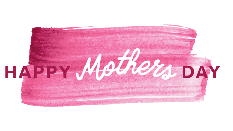 Modern Transparent Mother's Day Smudge Design on Pink Background
