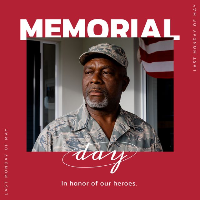 Honoring Veteran Soldier on Memorial Day - Download Free Stock Templates Pikwizard.com