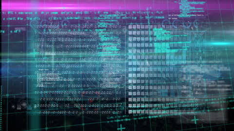 Futuristic Data Processing Visualization in Digital Interface