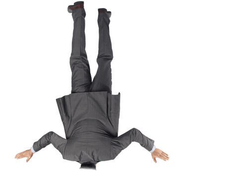 upside down businessman floating in transparency - Download Free Stock Videos Pikwizard.com