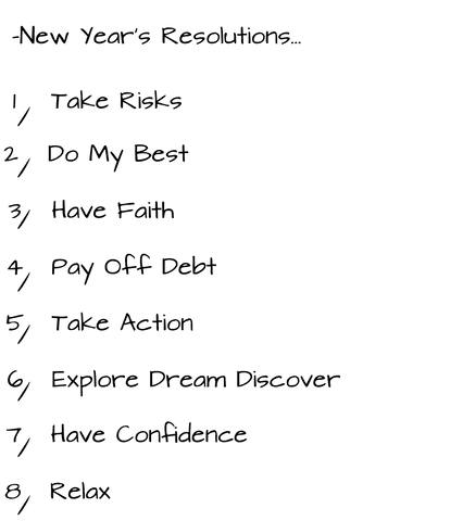 New year's resolutions list on transparent background