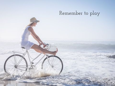 woman cycling along beach as waves crash promotes freedom - Download Free Stock Templates Pikwizard.com