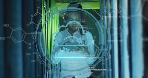 Digital Interface with Data Processing in Modern Server Room