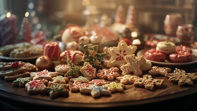 Festive Assortment of Decorated Christmas Sugar Cookies