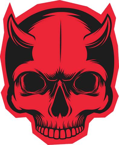 Skull with Curved Horns on Transparent Background Minimalist Design