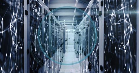 Futuristic Data Center with Digital Network and Server Racks - Download Free Stock Images Pikwizard.com