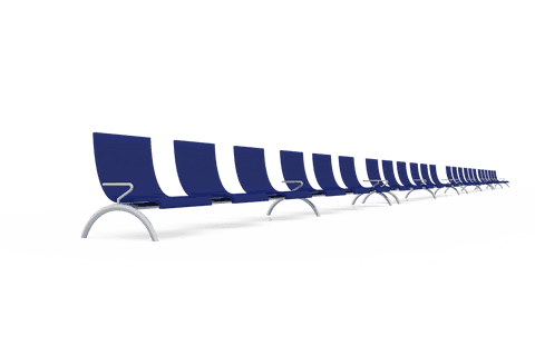 Transparent waiting room seats formation