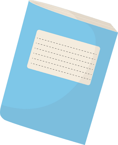 minimalist blue notebook with cream label transparent background - Download Free Stock Videos Pikwizard.com
