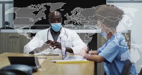 Medical Professionals Collaborating with Global Healthcare Network