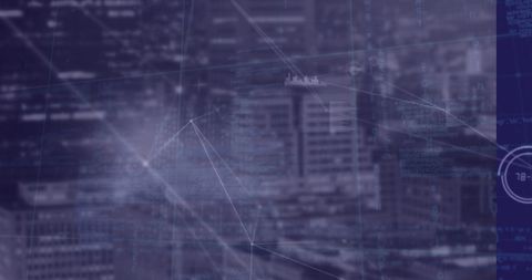 futuristic digital cityscape with data overlays - Download Free Stock Images Pikwizard.com