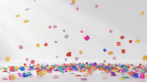 Vibrant Multicolor Confetti Falling in Studio Setting