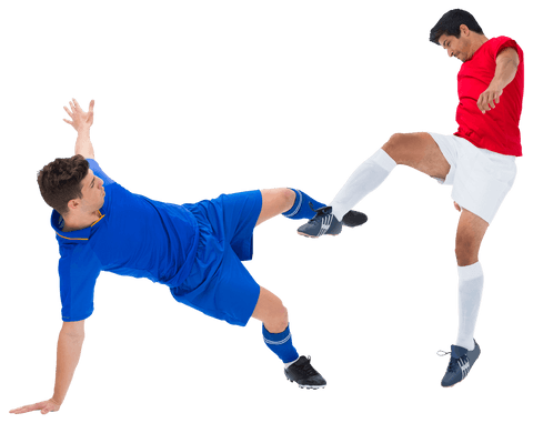 Caucasian Male Football Players in Mid-Air Action on Transparent Background - Download Free Stock Videos Pikwizard.com