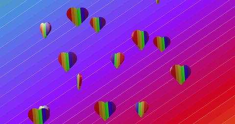 Vibrant Rainbow Hearts on Gradient Background - Download Free Stock Images Pikwizard.com