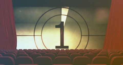 vintage film countdown in classic movie theater ambience - Download Free Stock Images Pikwizard.com