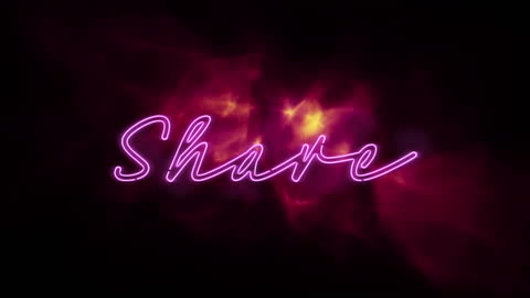 Neon Share Text with Flaming Background